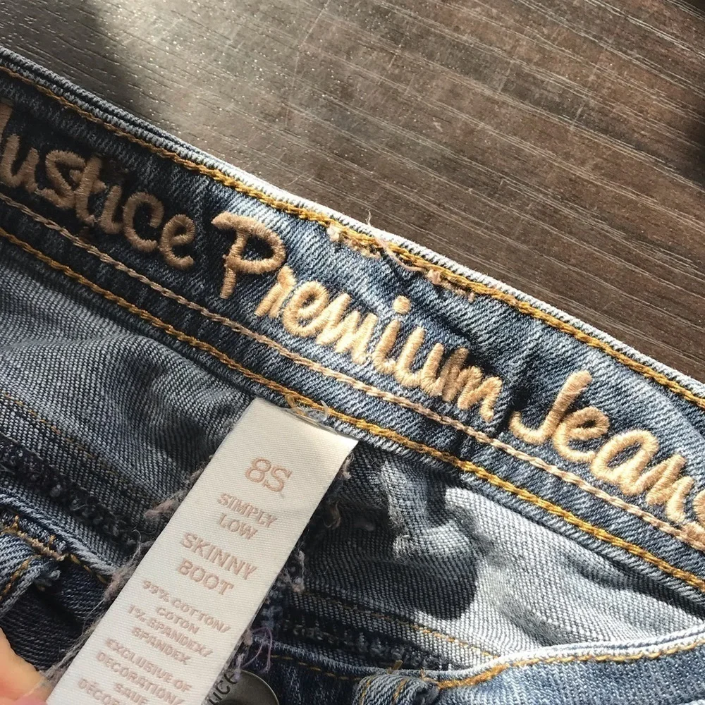 Justice Premium Jeans Simply Low Skinny Boot Jeans Girls Size 8S